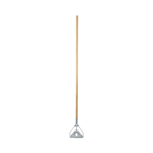 Mop Handles | Boardwalk BWK603 1.13 in. x 62 in. #20plus Screw Clamp Metal Head Wooden Mop Handle - Natural image number 0