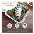 Food Trays & Liners | World Centric TR-SC-2S-LFS 5.7 in. x 8.2 in. x 0.6 in. Paper Fiber Trays - Natural (500/Carton) image number 1