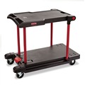 Carts | Rubbermaid Commercial FG430000BLA 23.88 in. x 45.13 in. x 34.38 in. 400 lbs. Capacity 2 Shelves Plastic Convertible Utility Cart - Black image number 1