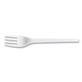 Disposable Forks | Vegware VW-FK6.5 Compostable CPLA Cutlery Fork - White (1000/Carton) image number 0