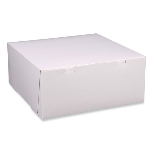 Bakery Boxes & Containers | SCT 1587 12 in. x 12 in. x 5 in. Paper Standard Bakery Boxes - White (100/Carton) image number 0