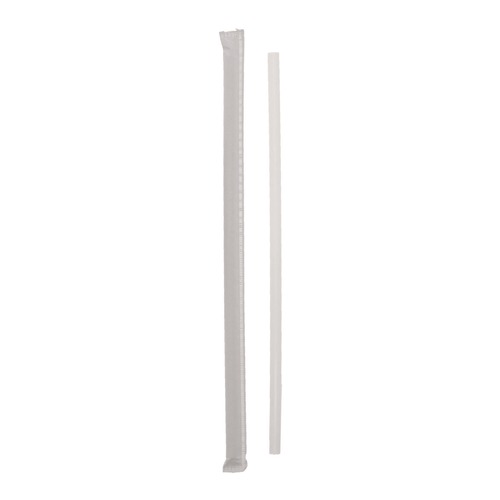 Straws/Stems/Sticks | Pactiv Corp. YSTWG1026 10.25 in. Giant Paper-Wrapped Straw - Translucent (1800/Carton) image number 0