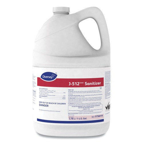 Disinfecting & Cleaning Solutions | Diversey Care 5756018 1 gal. Bottle J-512TM/MC Sanitizer (4/Carton) image number 0