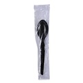 Disposable Spoons | Boardwalk BWKTSHWPSBIW Heavyweight Wrapped Polystyrene Teaspoon Cutlery - Black (1000/Carton) image number 2