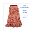 Mop Heads | Boardwalk BWK503OR Super Loop Cotton/Synthetic Fiber Wet Mop Head - Large, Orange (12/Carton) image number 7