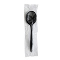 Disposable Spoons | Boardwalk BWKSOUPBLHVY Heavyweight Polypropylene Soup Spoon Cutlery - Black (1000/Carton) image number 1