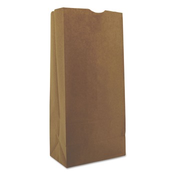 GROCERY BAGS | Ross & Wallace Paper Products 100325500PK/BL 8.25 in. x 5.38 in. x 18 in. #25 Size Grocery Paper Bags - Kraft (500/Bundle)