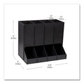 Perforated Roll & Hand Towels | Mind Reader CPODBK-BLK 14.25 in. x 9 in. x 12.15 in. 4-Compartment Anchor Collection Single Serve Pod Countertop Dispenser - Black image number 5