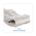 Mop Heads | Boardwalk BWK232C 32 oz. Cotton Fiber Premium Standard Head - White (12/Carton) image number 7