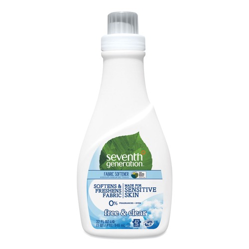 Fabric Softener & Starch | Seventh Generation 22833EA 32 oz. Bottle Natural Liquid Fabric Softener - Free and Clear/Unscented image number 0
