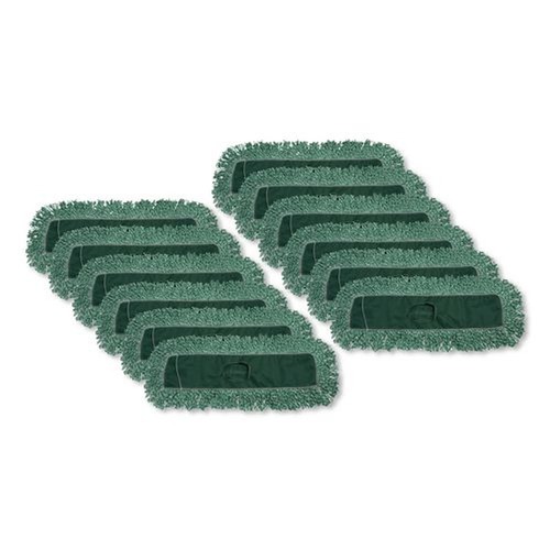 Mop Heads | Rubbermaid Commercial FGJ85700GR00 48 in. x 5 in. Microfiber Looped-End Dust Mop Heads - Green (12/Carton) image number 0