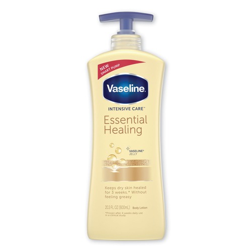 Lotions | Vaseline 07900 Intensive Care 20.3 oz. Pump Bottle Essential Healing Body Lotion (4/Carton) image number 0