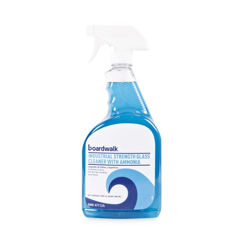 Disinfecting & Cleaning Solutions | Boardwalk BWK47112AEA 32 oz. Spray Bottle Industrial Strength Trigger Glass Cleaner with Ammonia image number 0