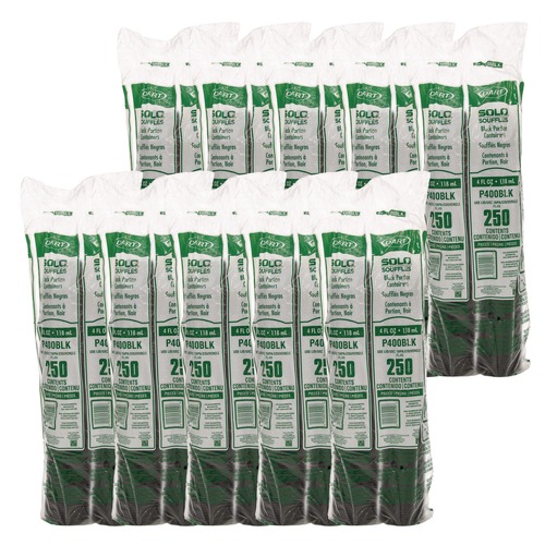 Cups | Dart P400BLK 4 oz. Polystyrene Portion Cups - Black (2500/Carton) image number 0
