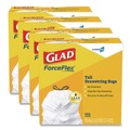 Drawstring & Kitchen Bags | Glad 78526 Tall 13 gal. 24 in. x 27.38 in. Kitchen Drawstring Trash Bags - Gray (100 Bags/Box, 4 Boxes/Carton) image number 0