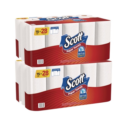Perforated Roll & Hand Towels | Scott 56674 7.31 in. x 11 in. 1-Ply Choose-A-Sheet Mega Kitchen Roll Paper Towels - White (30 Rolls/Carton) image number 0