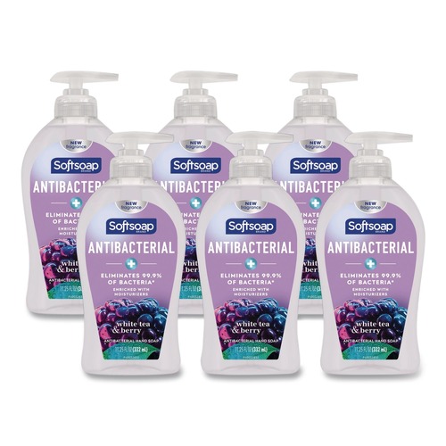 Hand Soaps | Softsoap US03574A 11.25 oz. Pump Bottle Antibacterial Hand Soap - White Tea and Berry Fusion Scent (6/Carton) image number 0