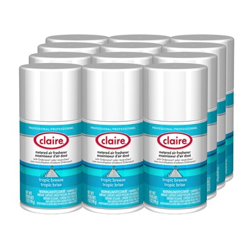 Claire 1000003936 7 oz. Aerosol Spray Metered Air Freshener - Tropic Breeze (12/Carton)