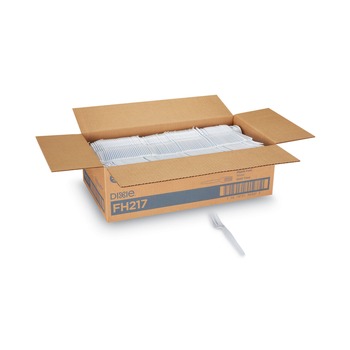 Dixie FH217 Plastic Cutlery Forks - White (1000/Carton)