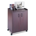 Refreshment Stations | Safco 8953MH 23 in. x 18 in. x 31 in. 3 Shelves Engineered Wood Mobile Refreshment Center - Mahogany image number 1