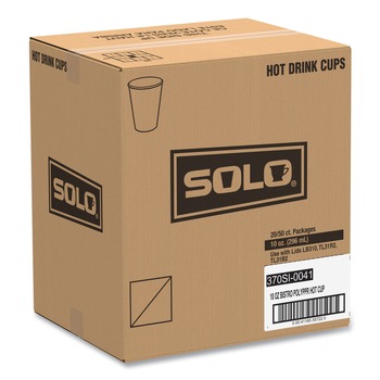 BEVERAGEWARE | SOLO 370SI-0041 10 oz. Bistro Design Paper Hot Drink Cups - Maroon (50/Pack)