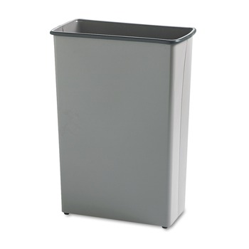 Safco 9618CH 88 Quart Steel Square and Rectangular Wastebasket - Charcoal