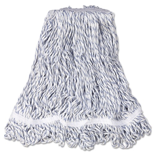Mop Heads | Rubbermaid Commercial FGA41206WH00 Web Foot Cotton/Synthetic Medium Finish Mop Head with 1 in. White Headband - White (6/Carton) image number 0