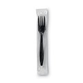 Disposable Forks | Dixie PFH53C Individually Wrapped Heavyweight Plastic Forks - Black (1000/Carton) image number 4