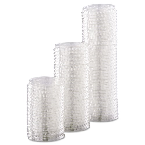 Souffle & Portion Cups | Dart PL100N PET Portion/Souffle Cup Lids Fits 0.5 - 1 oz. Cups - Clear (2500/Carton) image number 0