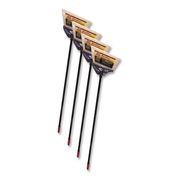 Nexstep Commercial Products 91351 MaxiPlus Professional Polystyrene Bristle Angle Brooms with 51 in. Handle - Black (4/Carton)