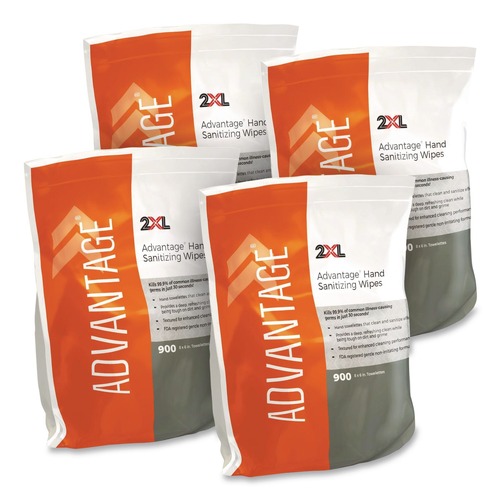 Cleaning Cloths & Wipes | 2XL TXL L36 1-Ply 6 x 8 Gym Wipes Advantage - Unscented/White (4/Carton) image number 0