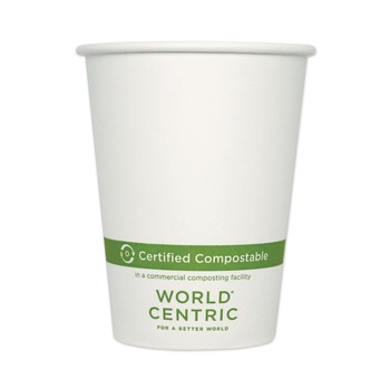 World Centric CUPA12 12 oz Paper Hot Cups - White (1,000/Carton)