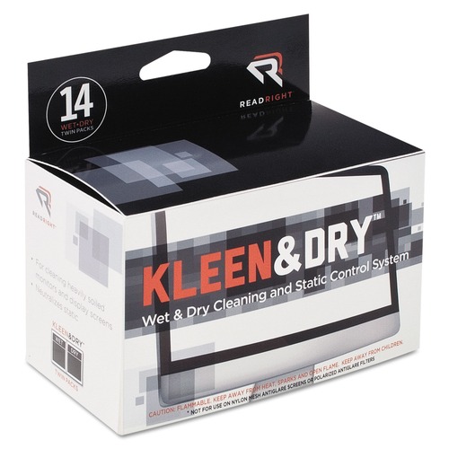 Cleaning Cloths & Wipes | Read Right RR1205 ScreenKleen 5 in. x 5 in. 2-Step Wet and Dry Cleaning Wipes - Unscented (14/Box) image number 0
