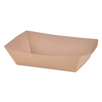 FOOD TRAYS AND LINERS | SCT SCH 0517 2 lbs. Capacity Eco Paper Food Trays - Brown Kraft (1000/Carton)