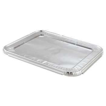 Handi-Foil 2049-00-100 12.81 in. x 10.44 in. 25 Gauge Steam Pan Foil Lids Fits Half-Size Pan (100/Carton)