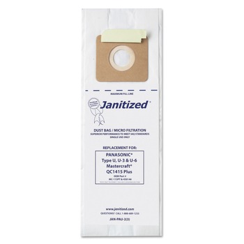  | Janitized JAN-PAU-2(3) Vacuum Filter Bags Designed to Fit Panasonic Upright Type U (36/Carton)