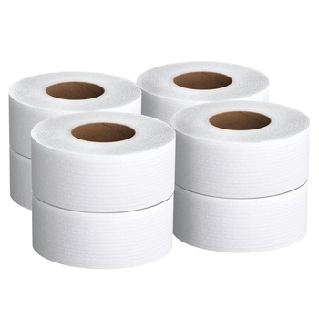 TOILET TISSUES | Scott 03148 3.55 in. x 1000 ft. 2-Ply Essential JRT Jumbo Roll Septic Safe Tissue - White (4 Rolls/Carton)