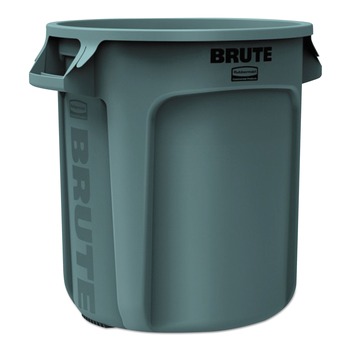 Rubbermaid Commercial FG261000GRAY 10 gal. Vented Round Plastic Brute Container - Gray