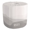 Floor Dusters & Accessories | Georgia Pacific Professional 19881/01 1-Ply Pacific Blue Basic Embossed Septic Safe Bathroom Tissue - White (80 Rolls/Carton) image number 4