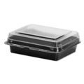 Food Containers & Lids | SOLO 851611-PS94 Creative Carryouts Hinged Plastic Hot Deli Boxes - Medium, Black/Clear (200/Carton) image number 0