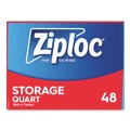 Resealable Bags | Ziploc 351317BX 9.63 in. x 8.5 in. Quart Triple System Seal Double Zipper Storage Bags - Clear (48/Box) image number 2