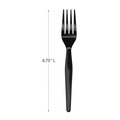 Disposable Forks | Boardwalk BWKFORKHWBLA Heavyweight Polystyrene Plastic Fork Cutlery - Black (1000/Carton) image number 2