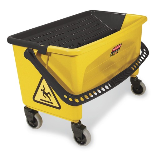 Buckets & Wringers | Rubbermaid Commercial HYGEN FGQ90088YEL HYGEN Press Wring Bucket for Microfiber Flat Mops (Yellow) image number 0