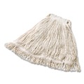 Mop Heads | Rubbermaid Commercial FGD11306WH00 1 in. Headband Super Stitch Cotton Looped End Wet Mop Head - Large, White (6/Carton) image number 2