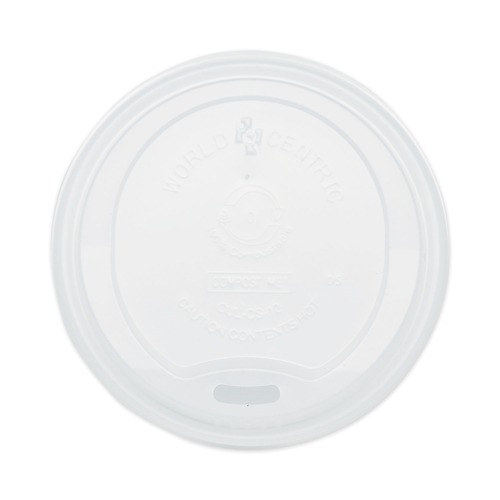 Cup Lids | World Centric CULCS12 10 oz. - 20 oz. PLA Lids for Hot Cups - White (1000/Carton) image number 0