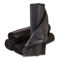 High-Density Trash Bags | Inteplast Group S404812K 45 gal. 12 microns 40 in. x 48 in. High-Density Interleaved Commercial Can Liners - Black (25 Bags/Roll, 10 Rolls/Carton) image number 0