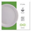 Plates | Eco-Products EP-P005NFA Vanguard 10 in. Diameter Renewable and Compostable Sugarcane Plates - White (500/Carton) image number 5
