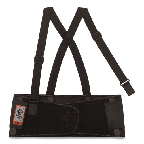 Back Support Harnesses & Belts | Ergodyne 11095 ProFlex 1650 Economy Elastic Back Support Brace, X-Large, 38-in to 42-in Waist, Black image number 0