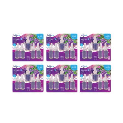 Metered Dispenser Refills | BRIGHT Air BRI00670CT 0.67 oz. Electric Scented Oil Air Freshener Refill - Sweet Lavender and Violet (6 Packs/Carton) image number 0