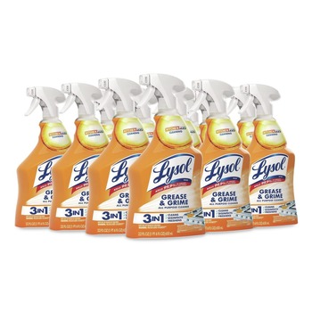 OVEN AND GRILL CLEANERS | LYSOL Brand 19200-79556 22 oz. Spray Bottle Kitchen Pro Antibacterial Cleaner - Citrus Scent (9/Carton)